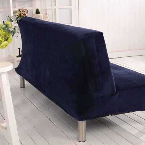Housse De Canapé-Lit - Velours Et Peluche Élastique - Pour Canapés Sans Accoudoirs - 3 Places - 180 À 210 Cm (1/5)