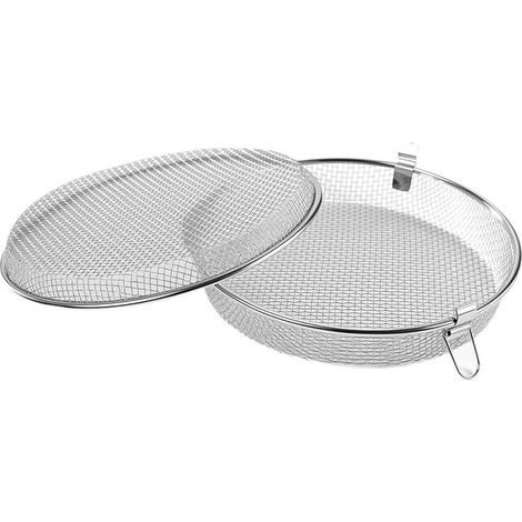 Grille de séchage ronde en acier inoxydable avec couvercle, panier de cuisson multifonction pour friteuse à air et déshydratation (1/5)