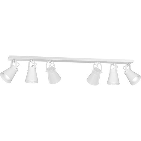 Rampe 6 spots orientables blanc mat E27 Amos Luminex