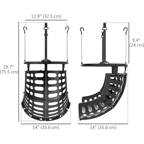 Panier de basket-ball réglable en hauteur avec retourneur de ballon noir à 360° et goulotte de retour rotative pour l'entraînement au basket-ball (1/5)