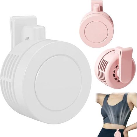 Ventiladores con clip，enfriador con clip de 360 grados，ventilador portátil con enfriamiento ligero (blanco) (1/5)