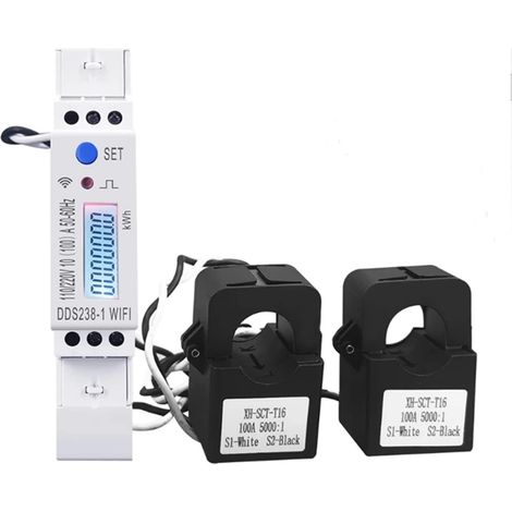 Moniteur d'énergie domestique intelligent 2 phases 3 fils 100A Din Rail 18Mm Tuya WIFI compteur d'énergie intelligent moniteur de consommation d'énergie Kwh mètre wattmètre Moniteur d'électricité en t (1/5)
