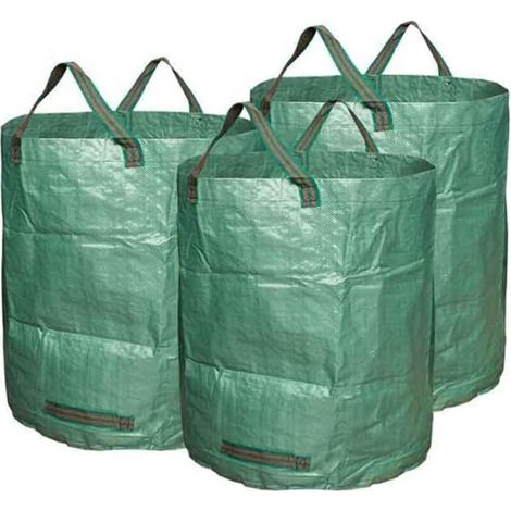 Sacs à déchets verts ultra-résistants - 272 litres - Lot de 3 - Poignées et tissu robustes - Sacs à déchets verts/de jardin - Réutilisables (1/5)