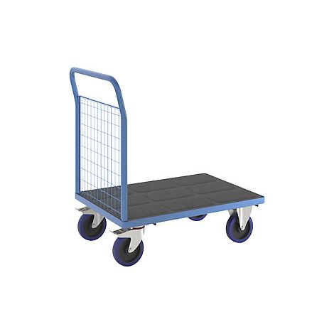 eurokraft pro  Carrello a pianale con sponde grigliate  ruote (1/2)