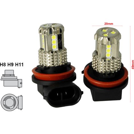 Lampada Led H8 H11 H9 12V 45W Bianco No Polarita Super Luminoso 1000 Lumens (1/3)