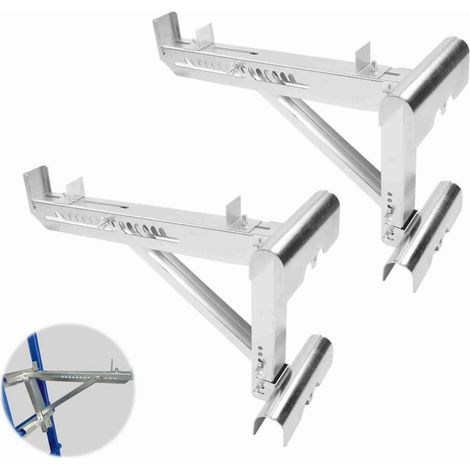 Eosnow – Cric d'échelle réglable 2 pièces – Acier allié – Support jusqu'à 120 kg – Ajustement facile pour échelles circulaires et en D