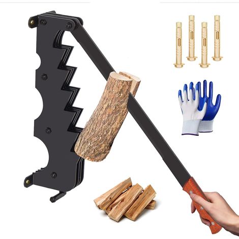 Fendeuse de Bois de Chauffage Murale, Fendeur de bûches manuel avec gants, Fendeuse de Bûches Manuelle Portable Pour la Maison, cheminée, le Camping, Barbecue Jardin (1/5)