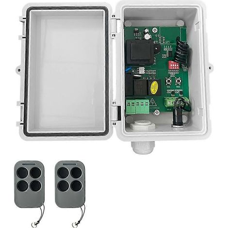 Carte de commande pour volet roulant à moteur tubulaire AC220V + 2 télécommandes pour ouvre-porte de garage (1/5)