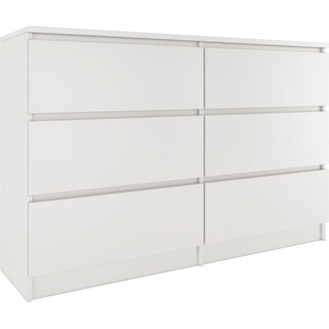Hucoco – Commode enfant 6 tiroirs 120x77x30cm – Structure en panneaux mélaminés – Glissières silencieuses – Résistante aux rayures et humidité (1/6)