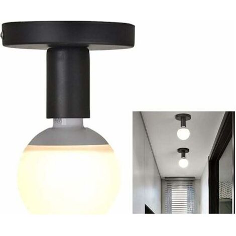 Industriel Plafonnier Industrielle Vintage métal Suspension Luminaire,Plafonnier Fer forge Mini plafonnier créatif moderne,pour Entrée,Porche,Couloir,Grenier,allée,Salle à Manger.(noir)-(Sans Ampoule) (1/4)