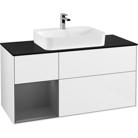 V&B Waschtischunterschrank Wandbeleuchtung Finion 120cm, Pl b m, Rg l A m, glo wh. Lac (1/2)