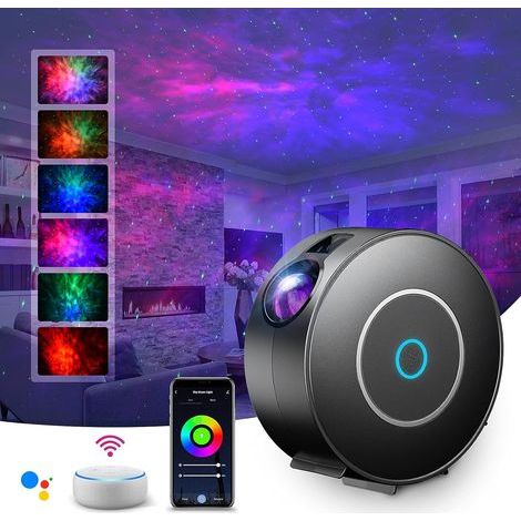 LED-Sternenhimmelprojektor, Smart-Sternenhimmelprojektor, Nachtlicht, Galaxieprojektor, dimmbar/Sprachsteuerung/WLAN-Verbindung/Timer, Schlafzimmerdekoration, Geschenk, Weihnachten, Google Assistant, (1/5)