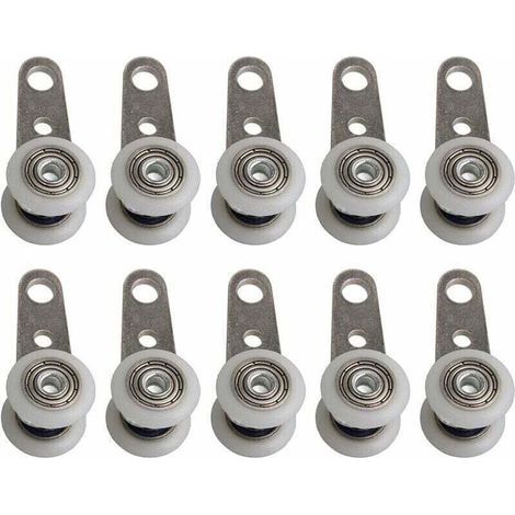 Lot De 10 Roulettes Pour Baies Vitres Ou Portes Coulissantes - En Mtal Et En Plastique - 4,5 X 1,9 Cm, (1/4)