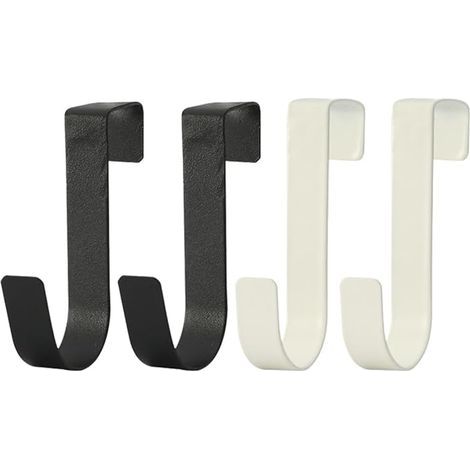Ganci portasciugamani da bagno, barre portasciugamani in acciaio inox per box doccia in vetro spesso senza telaio, 4 pezzi, bianco e nero, S (1/5)