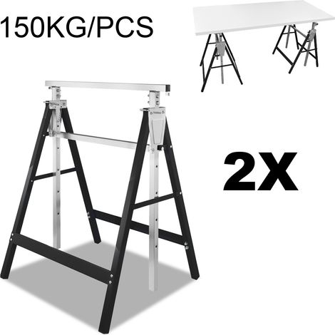 Cavalletti 2x Cavalletto da ponteggio, altezza regolabile 80-130cm (1/4)