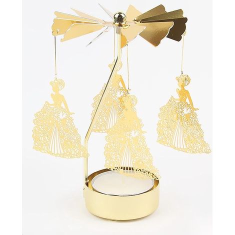 Portavelas giratorio con forma de ángel, carrusel de velas, decoración para el dormitorio (1/2)