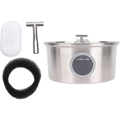 Fontaine d'eau pour chat en acier inoxydable, réservoir de 3,2 l, mangeoire à circulation automatique pour chiens et animaux de compagnie d'intérieur (1/5)