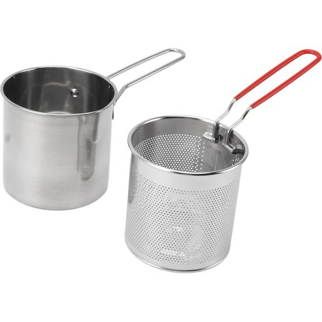 Friteuse profonde en acier inoxydable 304 avec panier-passoire et poignée pour la friture de crevettes (1/5)