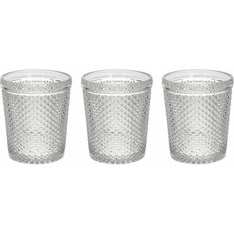 Set 3 Bicchieri 300 cc Diamante in vetro trasparente