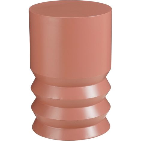Table d'appoint ronde en fer orange H46 x Ø30 cm - Bout de canapé design en métal - PANGIVO (1/5)