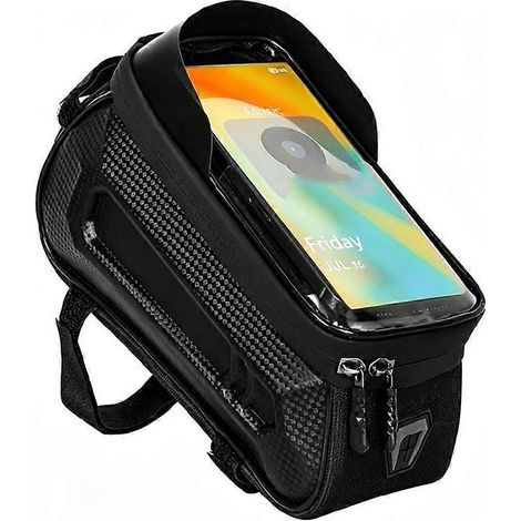 Sacoche de cadre de vélo rigide et étanche, idéale pour ranger votre téléphone à écran tactile. Accessoires de cyclisme. (1/5)