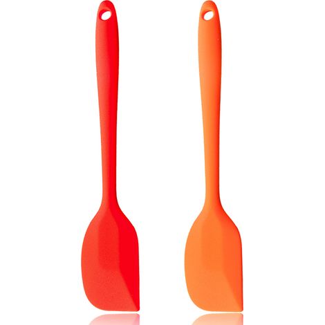 Spatule de cuisine en silicone avec manche intégré et cuillère pour racler la crème et les gâteaux (1/5)