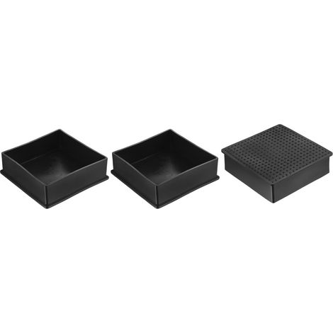 3 Pièces Bouchons Carrés en Plastique 100 x 100mm Noir (1/5)