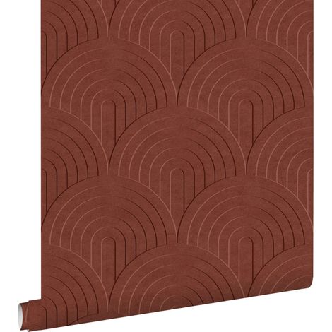 papier peint effet 3D brun rougeâtre - ESTAhome (1/5)