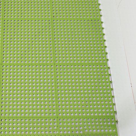 Tapis de sol en mosaïque en plastique avec ventouse antidérapante, 10 pièces, pour cuisine et salle de bains, vert (1/4)