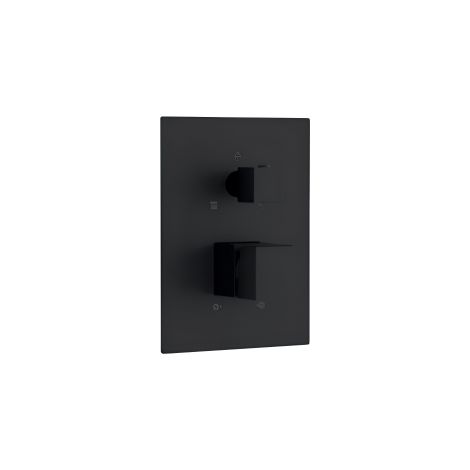 Miscelatore Doccia Incasso Quadrato Minimal con Deviatore a 3 Vie Nero Opaco