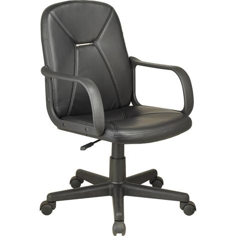 Sillon giratorio Genesis en simil piel negro, 100-110 cm(alto)62 cm(ancho)62 cm(largo) (1/2)