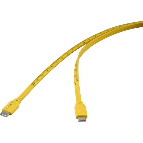 Renkforce USB-Kabel USB 2.0 USB-C® Stecker, USB-C® Stecker 1.00 m Gelb Maß-Aufdruck (metrisch) RF-6 (1/5)