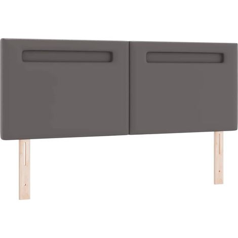 Tête de lit，Panneau décoratif avec des lumières à LED Gris 144 cm PVC CFW2980610 (1/5)
