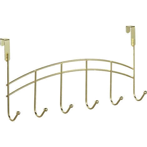 AppendIABiti da porta dal design moderno 20 x 40 x 9 cm con 6 ganci salvaspazio in ferro argentato 130008839