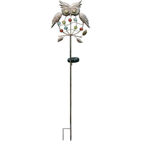 2 Lampes solaires jardin, design hibou, éclairage automatique allées, cours, pelouses, extérieur (1/5)
