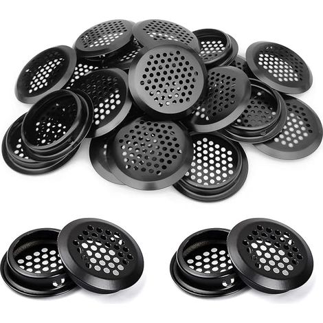 30 x Round Stainless Steel Ventilation Mesh, Round Ventilation Mesh Hole Round Diameter for Kitchen Cabinets (1/5)
