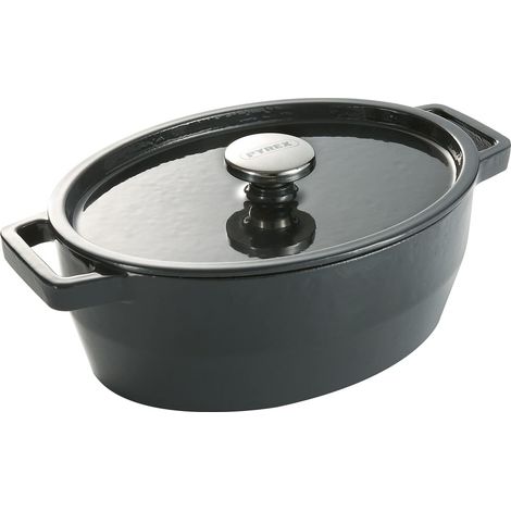Pyrex 4937250 Cocotte Ovale 33 CmY5,8L, Grigio (1/4)