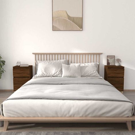 vidaXL Bedside Cabinets 2 pcs Brown Oak 40x35x70 cm (1/5)