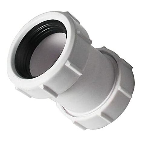 Compression Connector 1/2" 40mm PVC Straight Pipe Connector for Tub, Kitchen Sink, Shower Tray, Wet Room (1 Piece) (1/4)