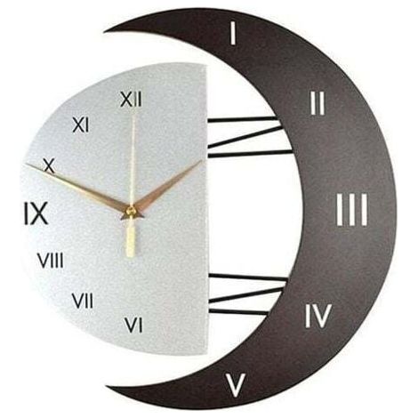 Horloge murale moderne Design moderne Horloge murale Creative Moon Frame Horloge de cuisine Horloge murale pour la maison (33cm) (1/5)