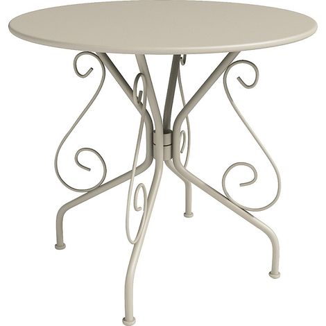 Tavolo da giardino in Metallo Stile ferro battuto Beige - GUERMANTES