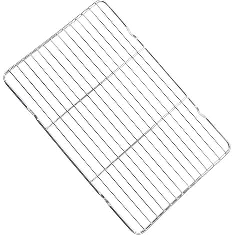 Grille Inox Refroidissement, Pain, Pommes, Argent, 12,2x7,9x0,8, BBQ, Egouttoir, Cuisine, Robuste (1/5)