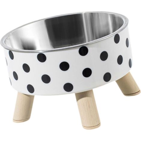 Gamelle pour chien et chat, en acier inoxydable, surélevée, portable et antidérapante, pour chiens de petite, moyenne et grande taille. (1/5)