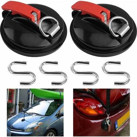 Ventouse pour Toit De Voiture, Tendeur de Bagages Ventouse avec 4 crochets en S pour auvents, auvents, baches et Housses de véhicules-Fei Yu (1/4)