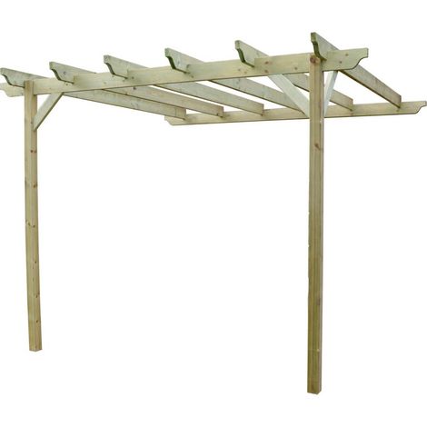 Wall Mounted Garden Pergola - Wood - L180 x W240 x H270 cm - Light Green