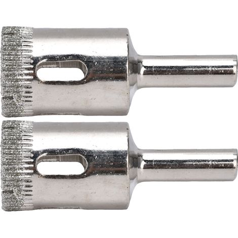Ensemble de 2 scies cloches avec forets diamantés de 22 mm pour la découpe de la céramique et du verre. (1/5)