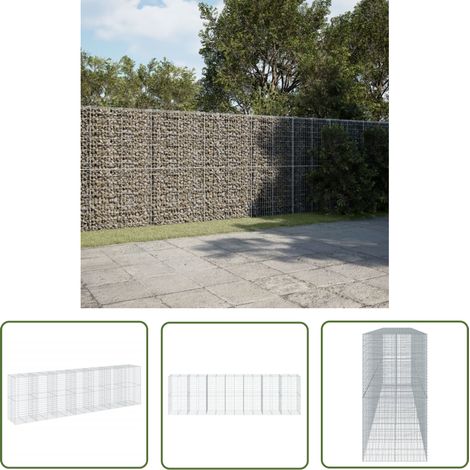 vidaXL Gabione mit Deckel 700x100x200 cm Verzinktes Eisen (1/5)