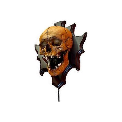 Applique murale crâne pour Halloween, décoration murale squelette horrifique (lumière blanche)