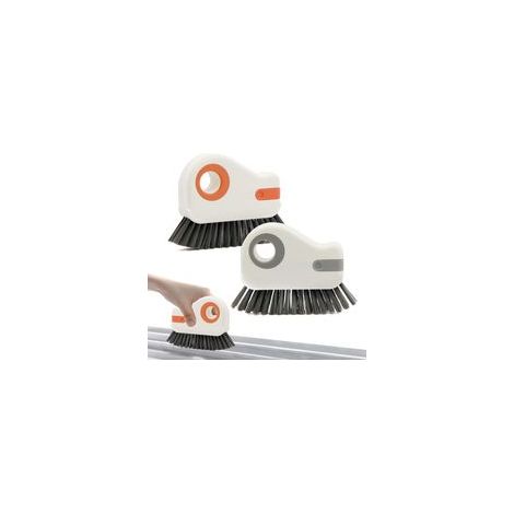 Rainure Nettoyage Brosse Fenêtre Brosses - 2 en 1 Multifonction Rainure Rail Rapide Nettoyage Outil pour Nettoyer Les fenêtres pour Salle de Bain de Cuisine Coins Espaces, 2 Pièces