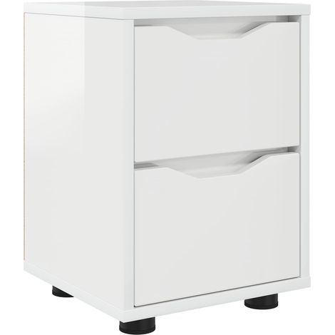 Maison Exclusive - Table de chevet avec tiroir Blanc brillant 30,5 x 30 x 43 cm (1/5)